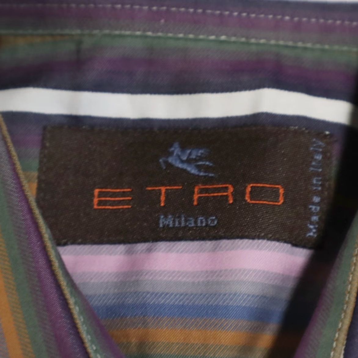 Etro Etro Shirt Dress Cotton Striped Long Sleeve Button Up Mens 38 Multi-Colored 90s Etro Shirt Mens 38 Color: Multi-Colored Size 38R - 5 Thumbnail