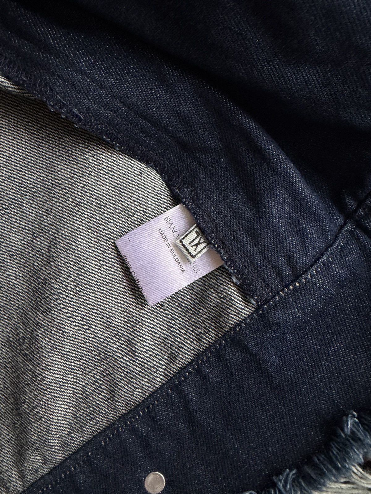 Bianca Saunders Blue Clash of Clans Edition Frayed Stripe Denim Jacket Size US XL / EU 56 / 4 - 6 Thumbnail