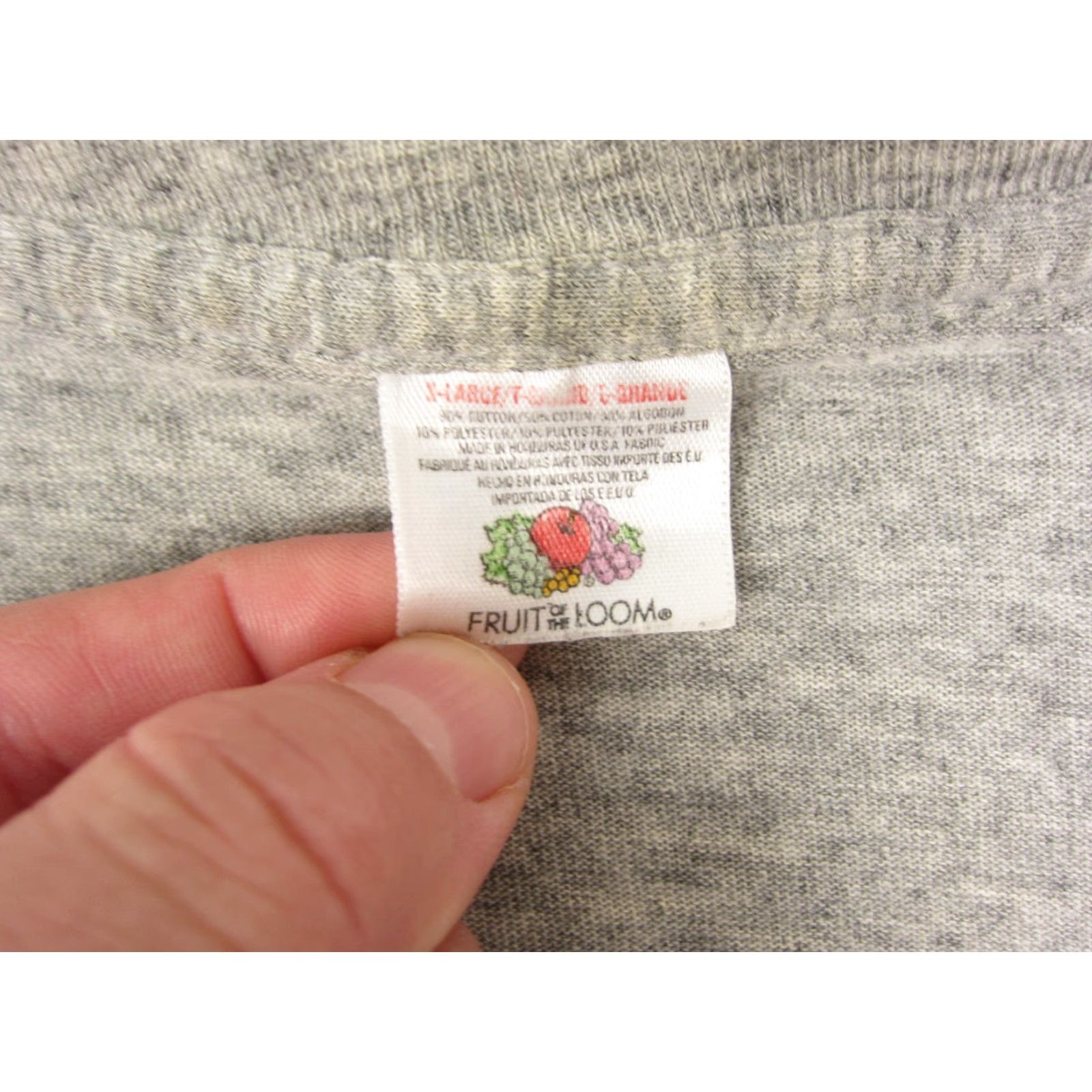 Fruit Of The Loom VINTAGE Fruit of the Loom Shirt Adult XL Gray Mens Distressed Size US XL / EU 56 / 4 - 3 Thumbnail