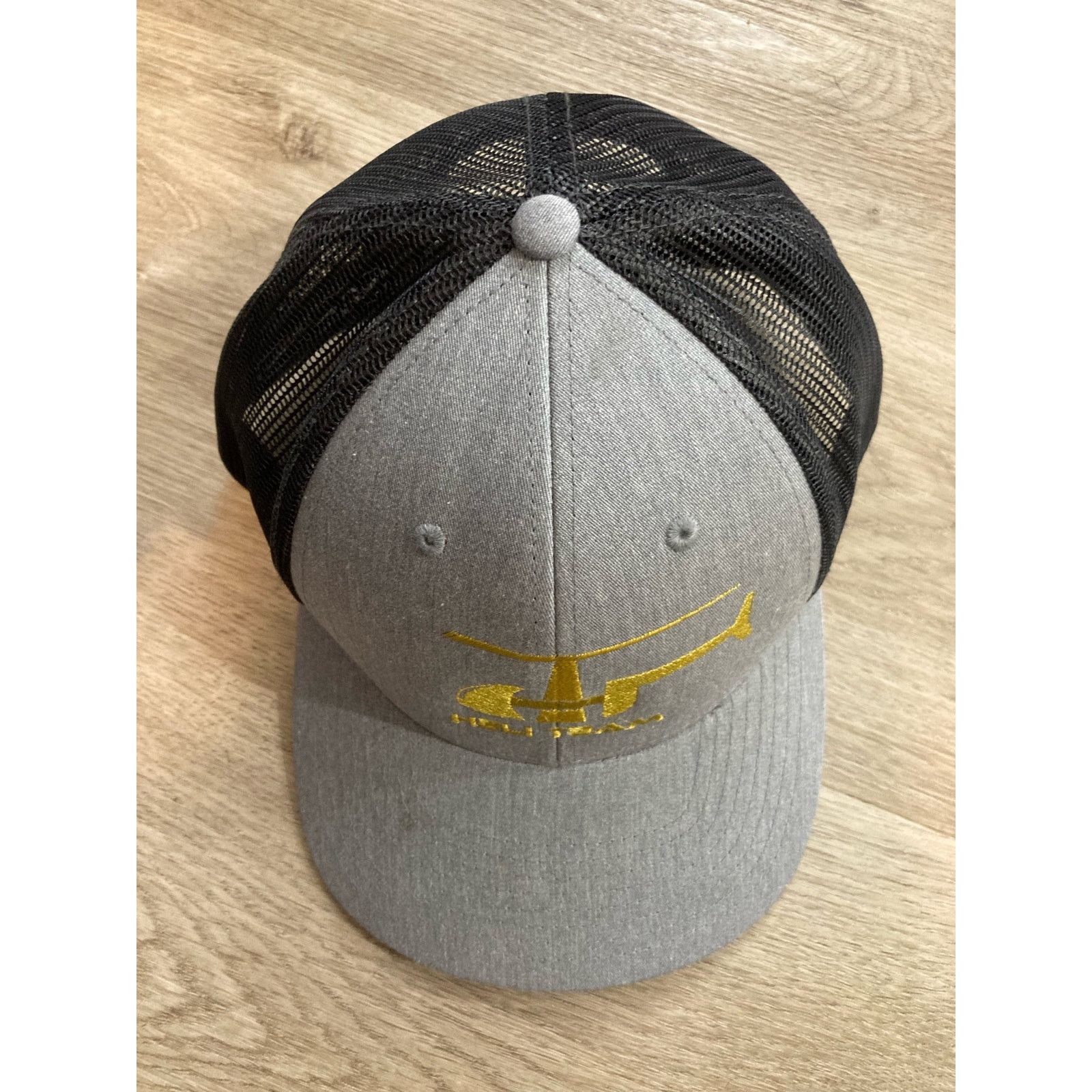 Richardson Heli Team Trucker Cap Gray/Black Embroidered Helicopter Logo Size ONE SIZE - 7 Thumbnail