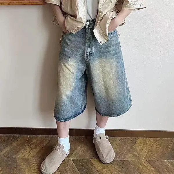 Vintage VIBE Washed Street Hip Hop Skater Loose Fit Denim Shorts Size US 32 / EU 48 - 5 Thumbnail