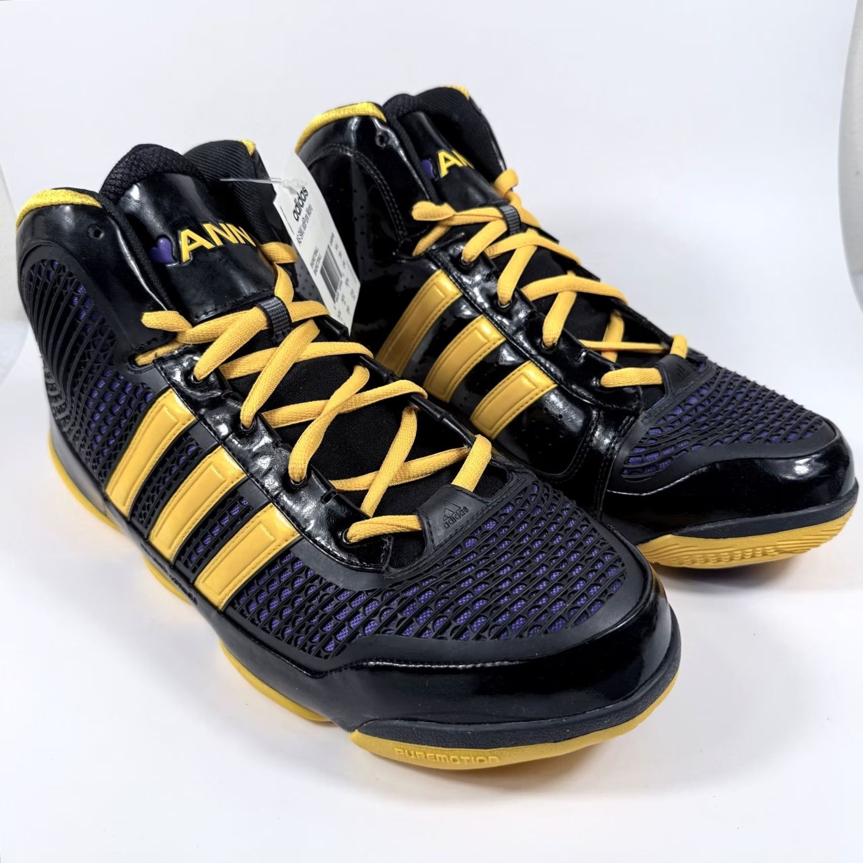 Adidas Adidas AS SMU Adipure Mono Basketball Shoes Men Black Gold Sneakers - 15 Size US 15 / EU 48 - 3 Thumbnail