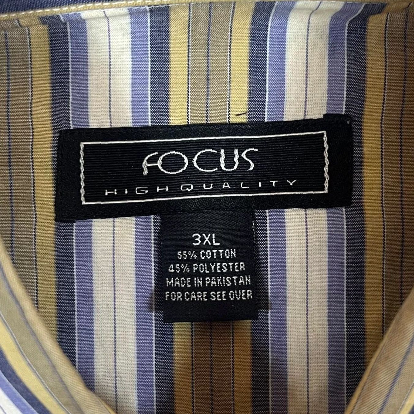 Vintage Focus Western Style Striped Long Sleeve Shirt 3XL Mens Multicoloured Brown/Blue/White Patterned Button-Up Shirt Size US XXL / EU 58 / 5 - 4 Thumbnail