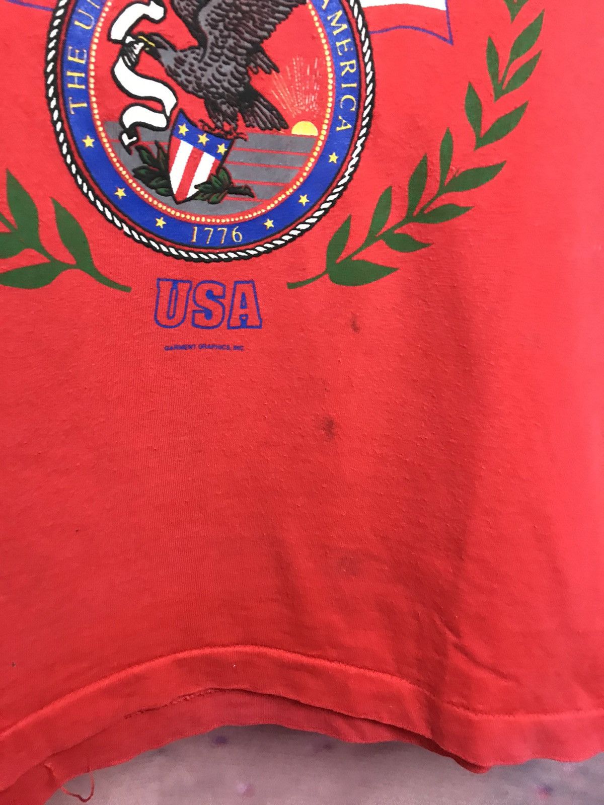 Vintage Vintage USA Flag red t shirt Size US M / EU 48-50 / 2 - 4 Thumbnail