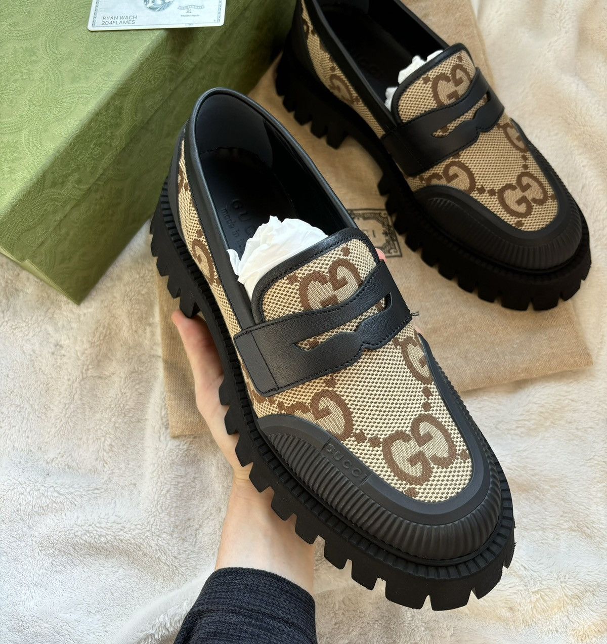 Gucci Gucci Maxi Jumbo GG Supreme Loafers Size US 10 / EU 43 - 3 Thumbnail