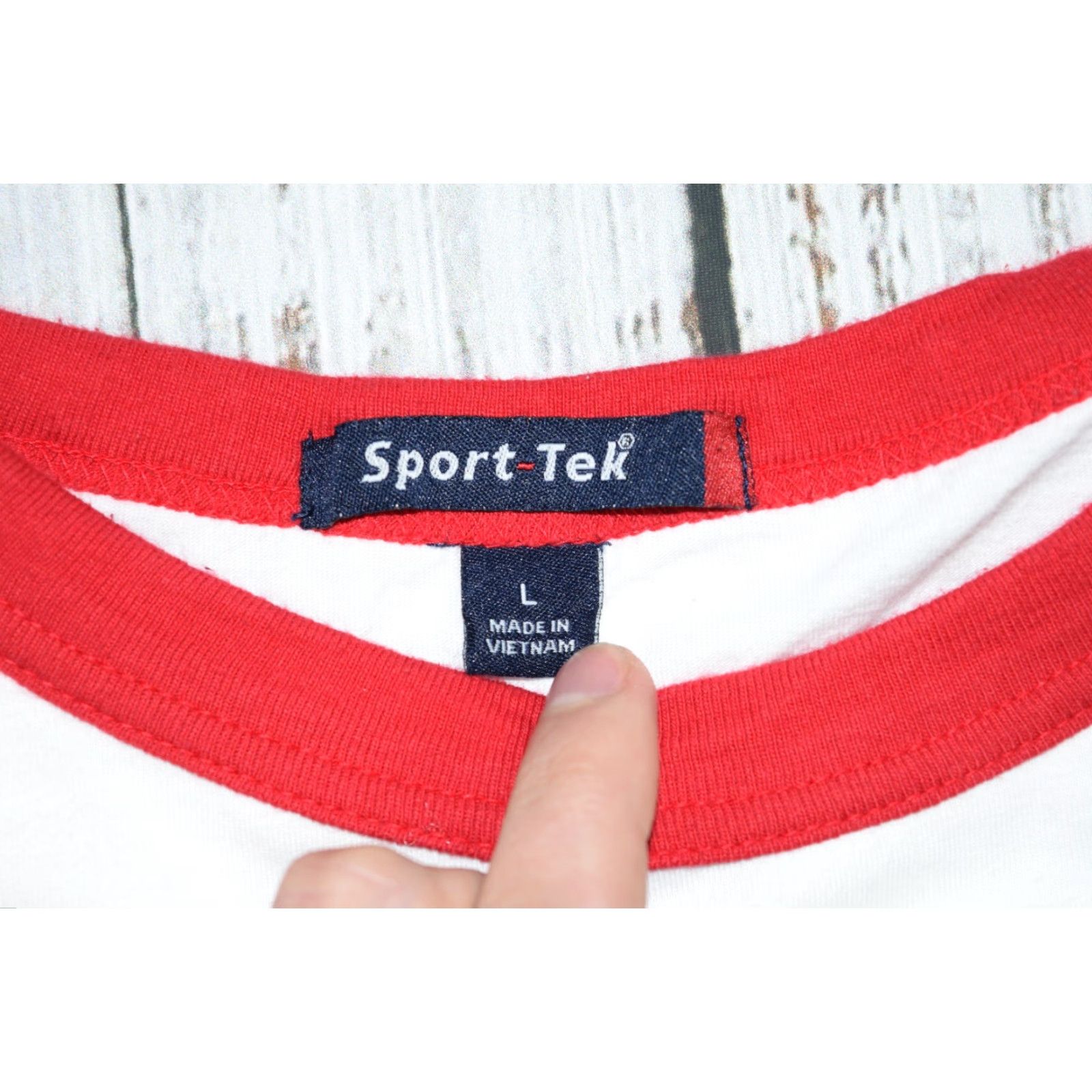 Etro VINTAGE SPORT TEK 1980s Unisex Cotton Graphic Tee Large Red Football Team Retro Shirt Size US L / EU 52-54 / 3 - 3 Thumbnail