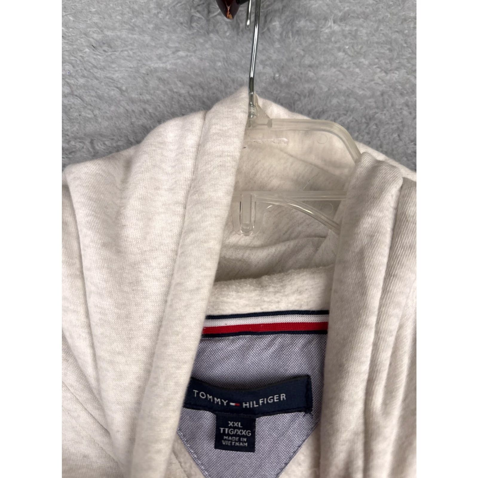Tommy Hilfiger Tommy Hilfiger Sweater Hoodie Womens XXL Beige Colorblock Logo Jersey Pullover Size XXL / US 16-18 / IT 52-54 - 7 Thumbnail