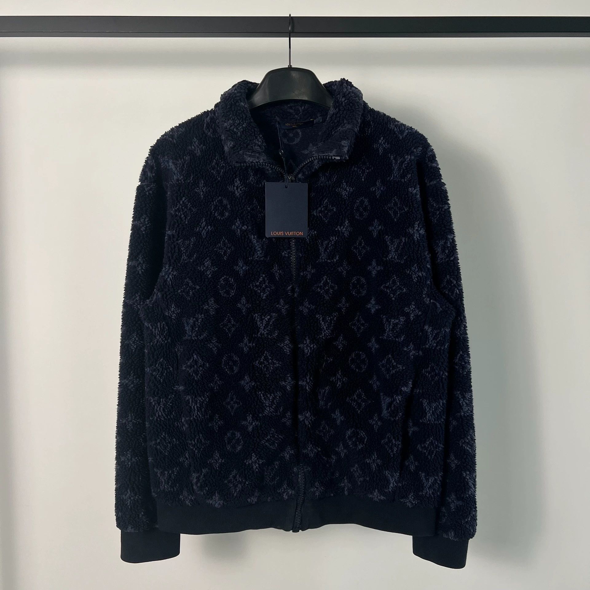 louis vuitton deep blue teddy jacket M size