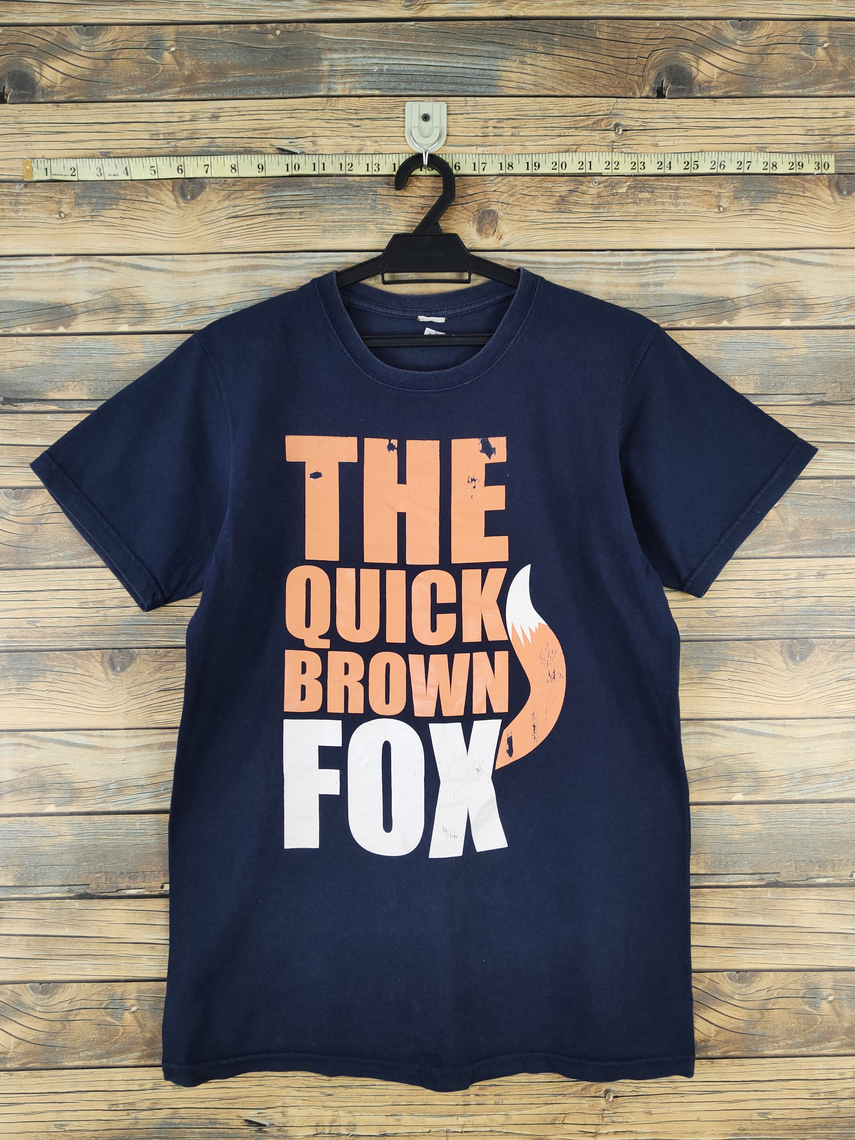 Japanese Brand × Vintage DL The Quick Fox Brown Navy tee #025 Size US S / EU 44-46 / 1 - 1 Thumbnail