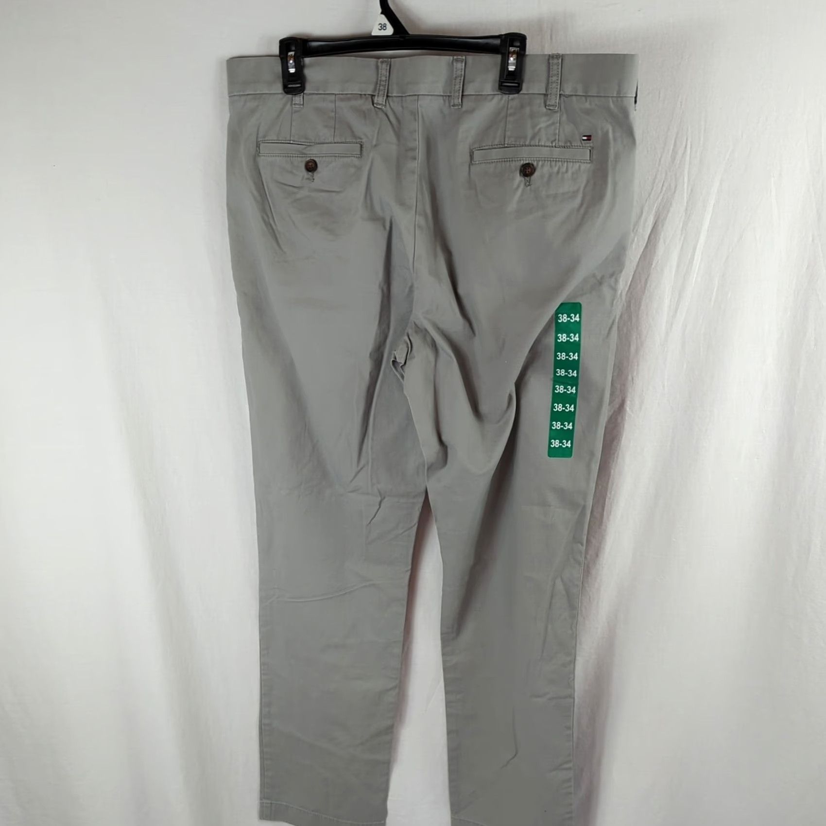 Tommy Hilfiger Tommy Hilfiger Pants Men 38x34 Gray Twill Cotton Chino Casual Straight Inseam 34 Mens Regular Flat Front Size US 38 / EU 54 - 4 Thumbnail