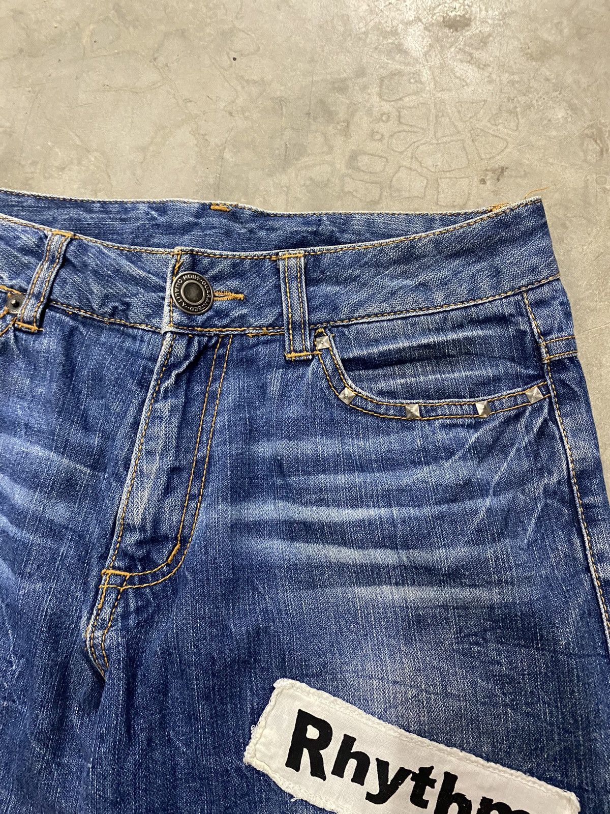 If Six Was Nine × Seditionaries Japanese Paint Skull Punk Patch Jeans Size US 30 / EU 46 - 6 Thumbnail