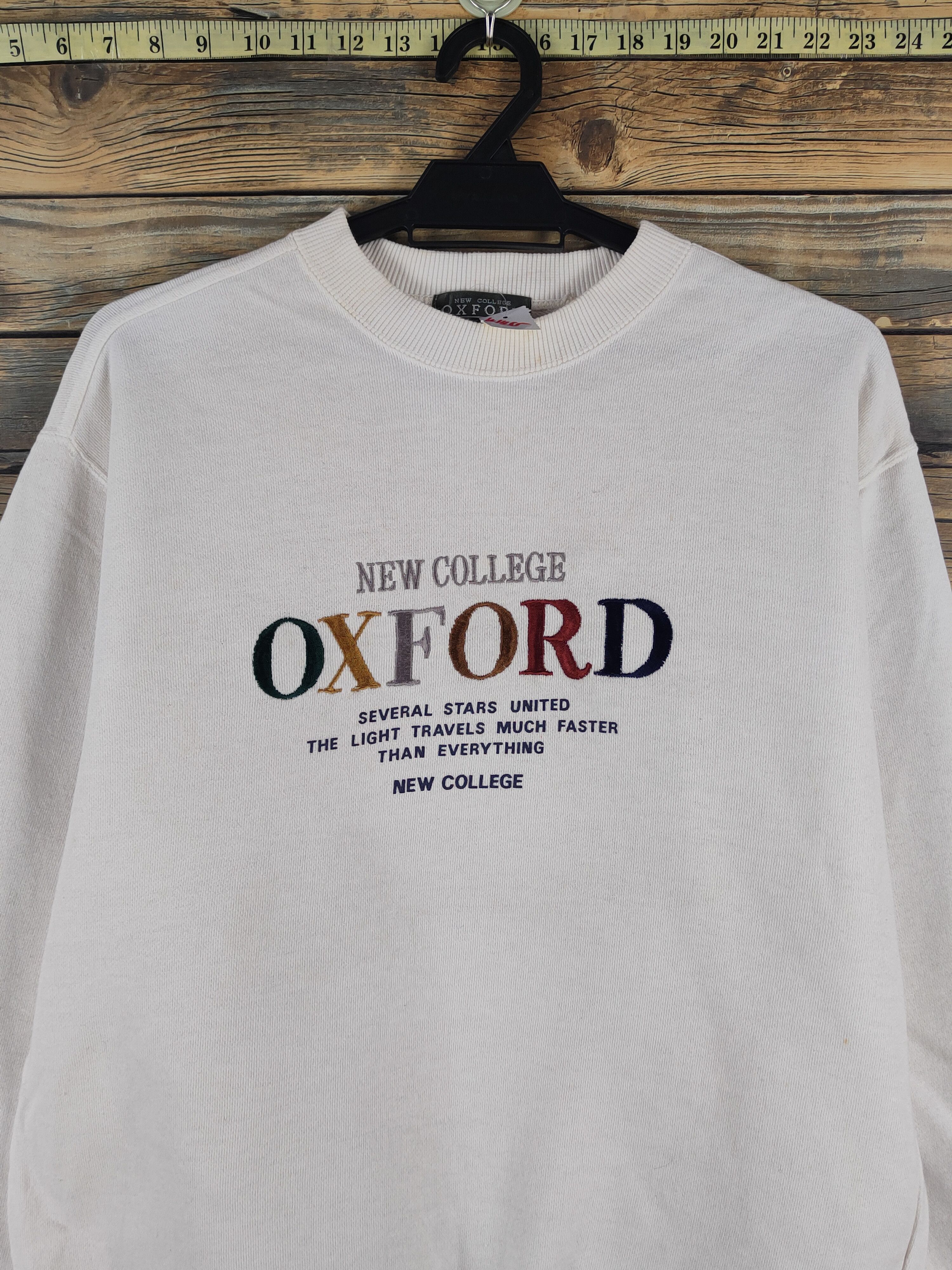 Vintage New College Oxford vintage White Sweatshirts #W1455 Size US M / EU 48-50 / 2 - 3 Thumbnail