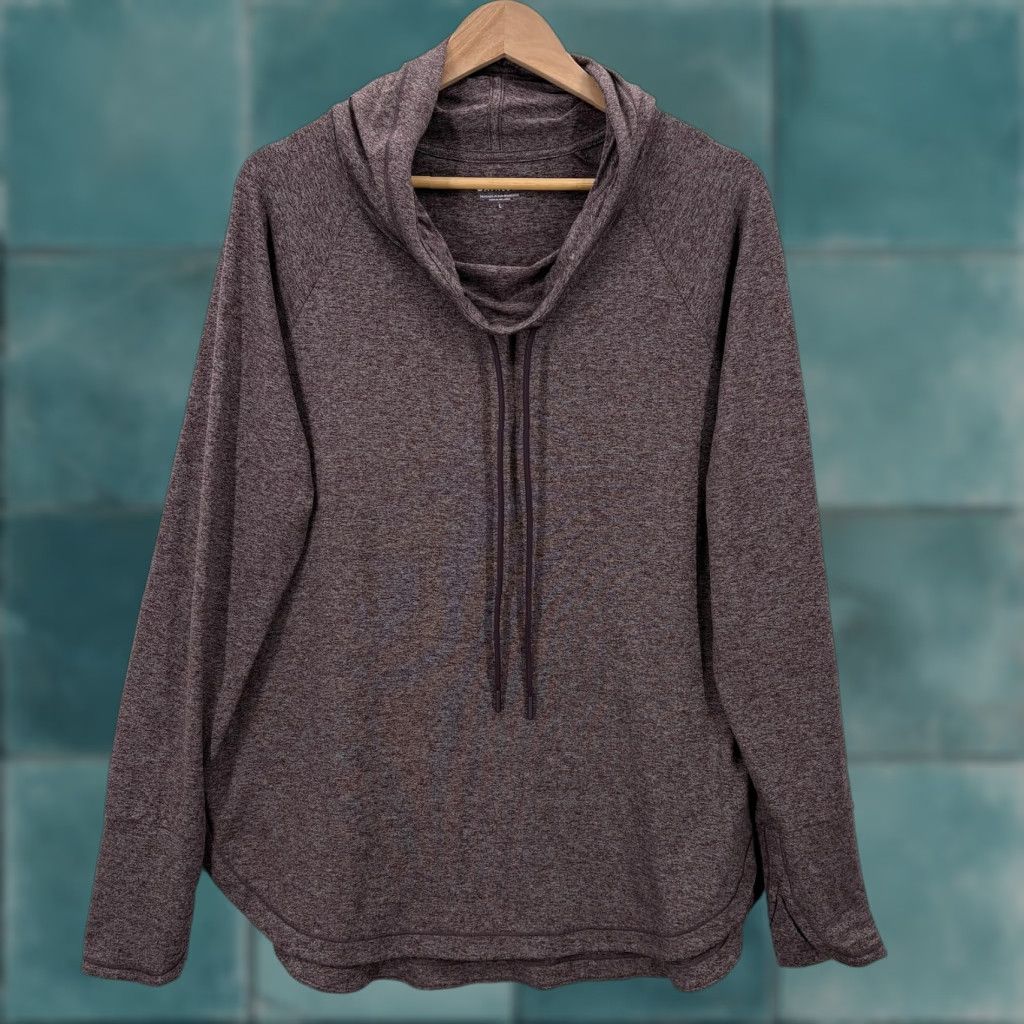 Athleta Athleta Hoodie Sweatshirt Womens Large Purple Heather Cowl Neck Gym Yoga Uptempo Size L / US 10 / IT 46 - 1 Thumbnail