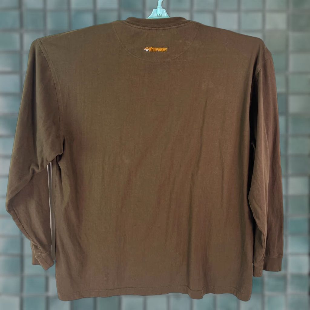 Vintage Ducks Unlimited White Water Mens Henley Neck Long Sleeves Brown T Shirt XL Casual Shirt Mens Ducks Unlimited Brown XL Henley Long Sleeve Tee Size US XL / EU 56 / 4 - 1 Thumbnail