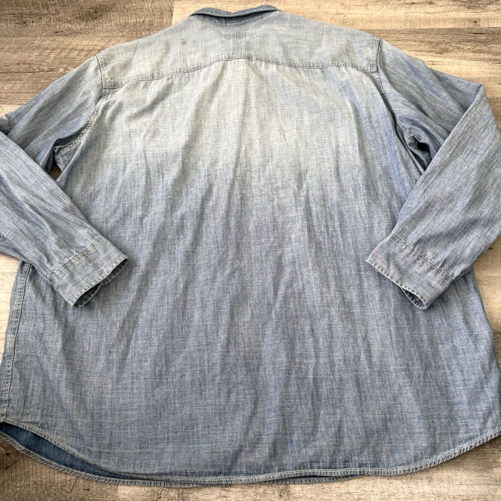 Vintage The Foundry Shirt Mens 3XLT Blue 100% Cotton Chambray Pockets Button-Up Casual Classic Outdoor Designer Size US XXL / EU 58 / 5 - 5 Thumbnail