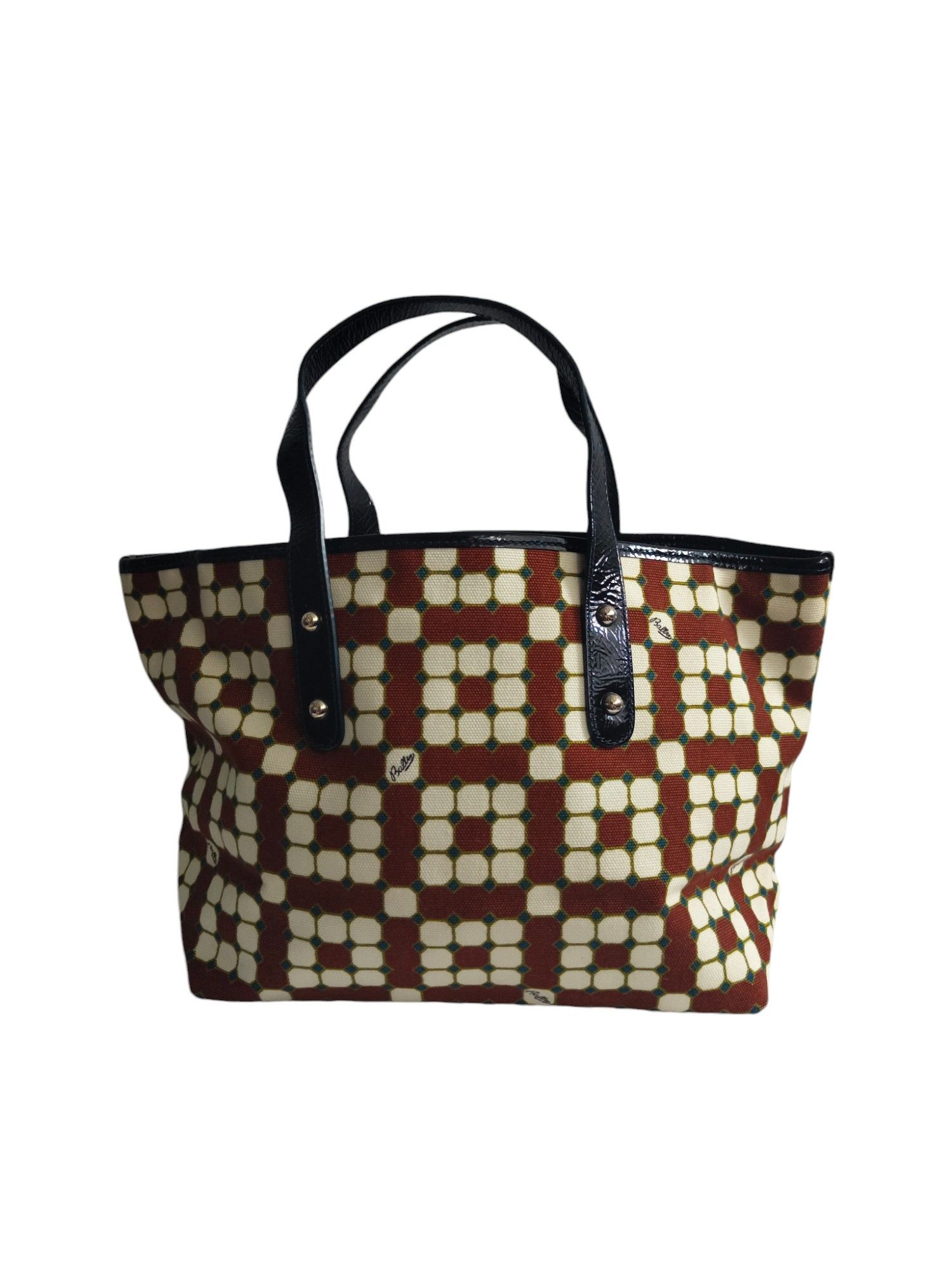 Bally Canvas Tote Bag With Overall Burgundy And Beige Pattern Size ONE SIZE - 3 Thumbnail