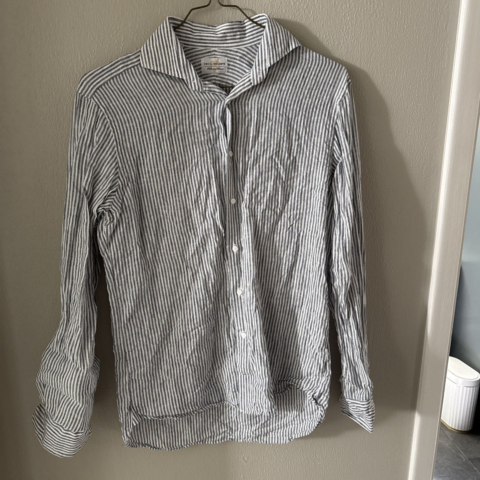 Other TBCo. Reserve Striped Linen Long Sleeve Button Up Sz 40 M Size US M / EU 48-50 / 2 - 1 Thumbnail