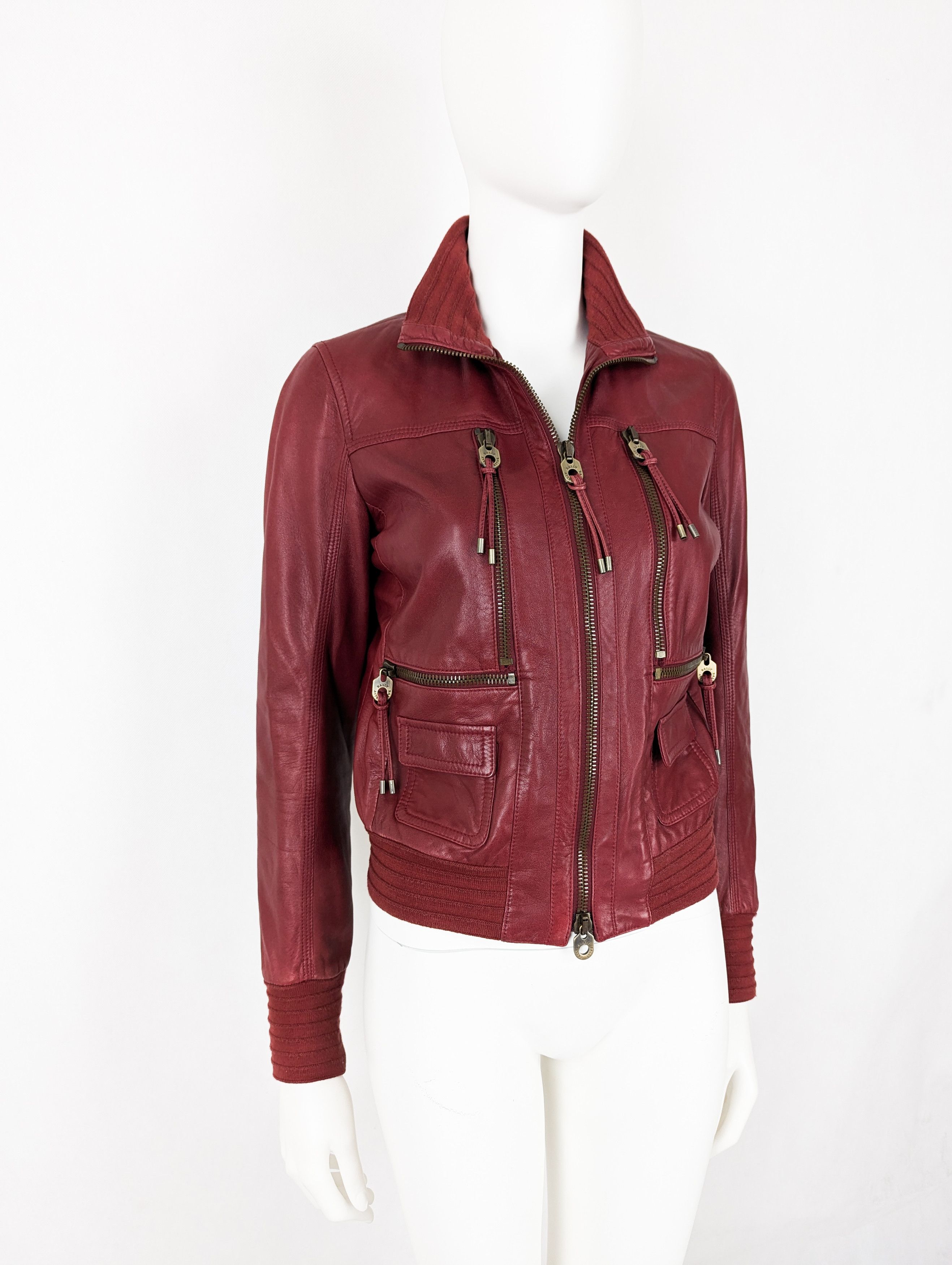 Bally Bally leather red jacket Size S / US 4 / IT 40 - 2 Thumbnail