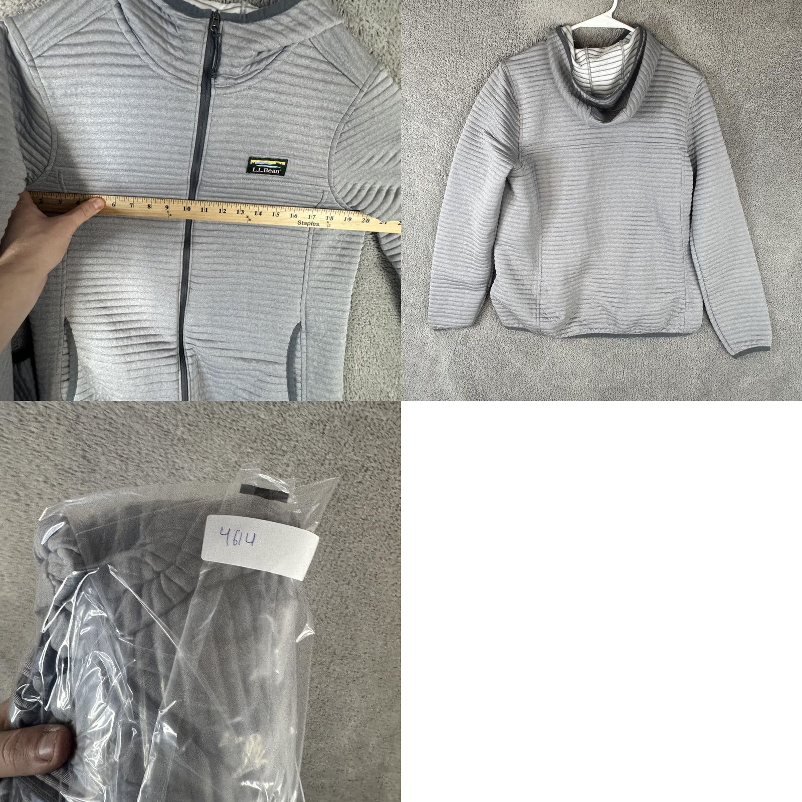 Vintage L.L.Bean Fleece Jacket Mens M Gray Hooded Quilted Full Zip Outdoor Jacket Size US M / EU 48-50 / 2 - 8 Thumbnail