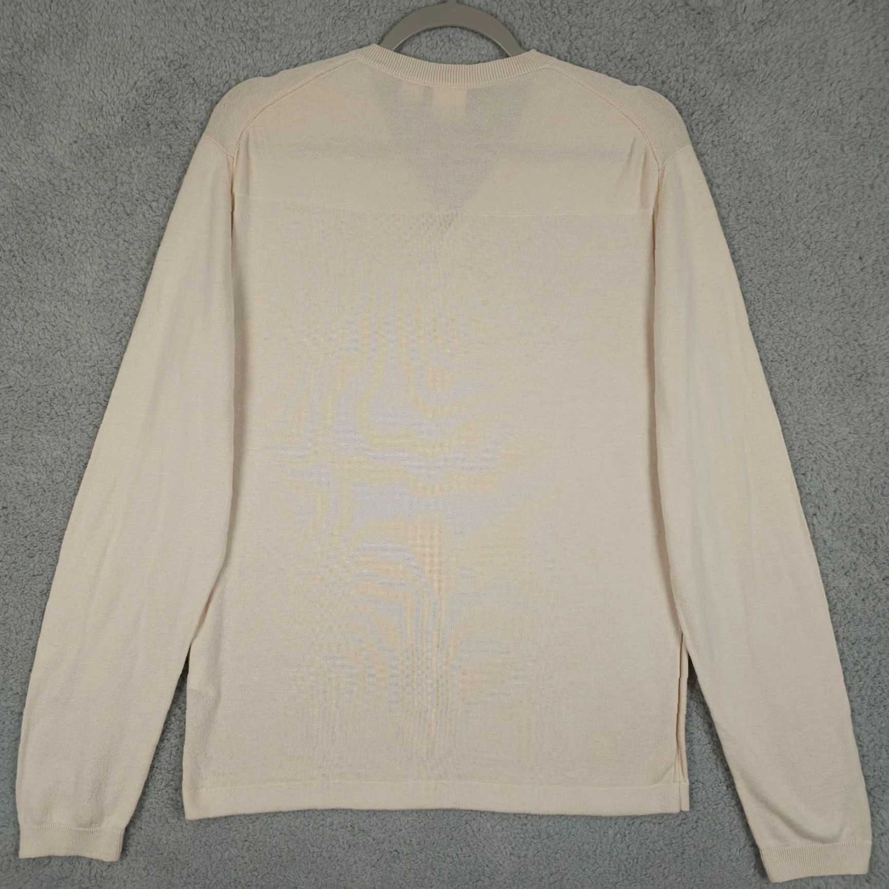 Hugo Boss Boss Orange Sweater Mens L Cream Button V Neck Long Sleeve Cotton Pullover Slim Size US L / EU 52-54 / 3 - 2 Thumbnail