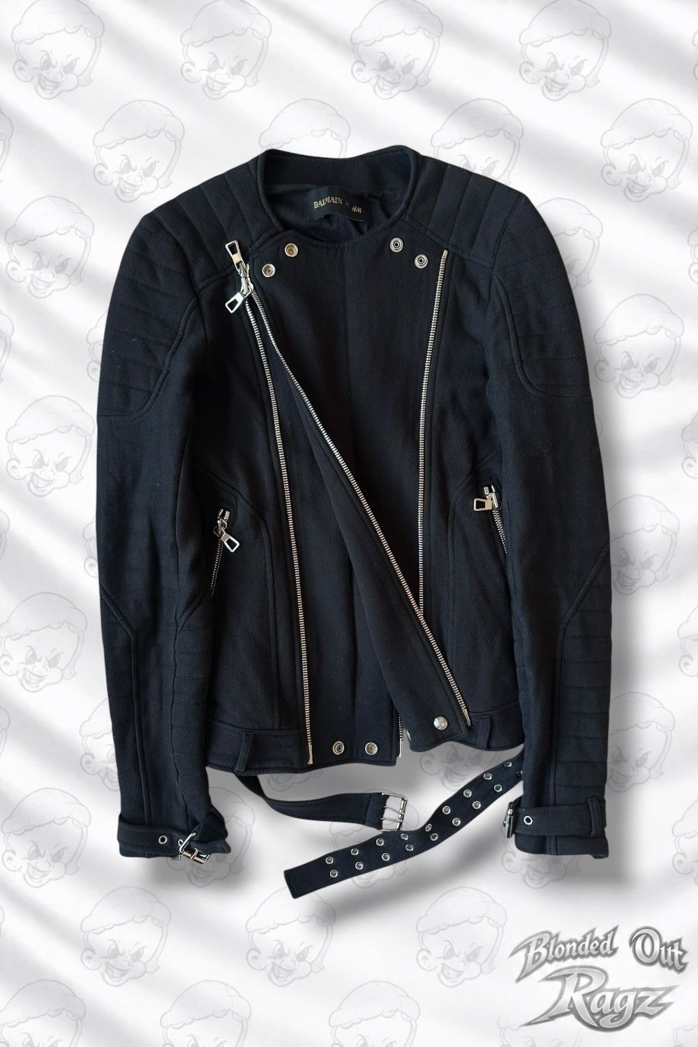 Balmain × H&M Balmain x H&M Cotton Zip Up Biker Jacket Archive Size US XS / EU 42 / 0 - 1 Thumbnail