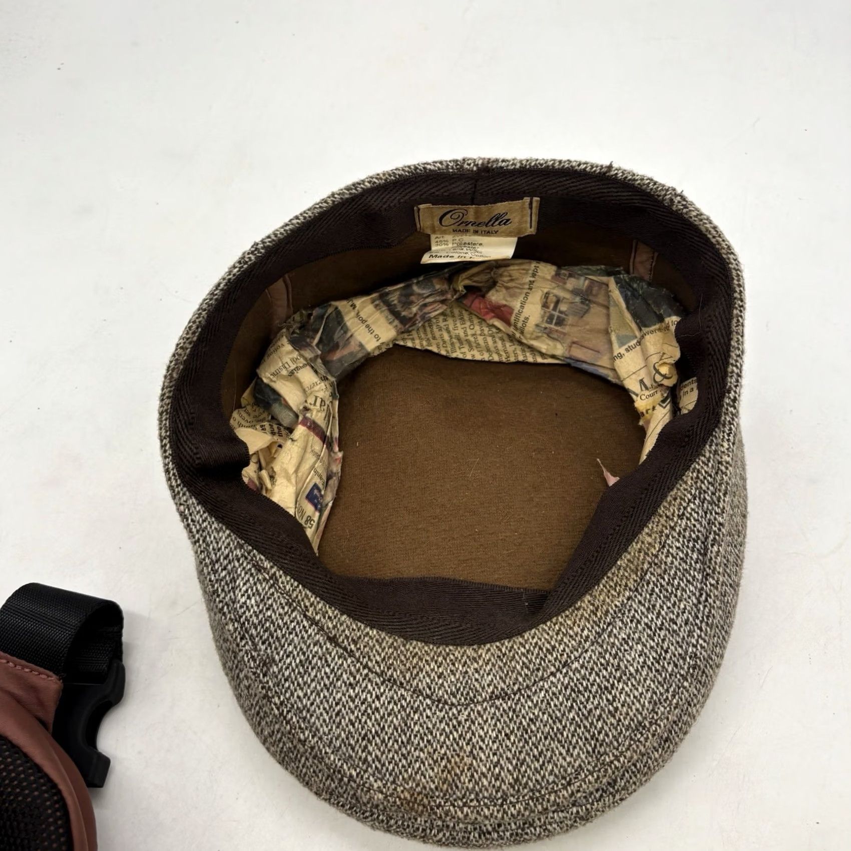 Vintage VINTAGE ORNELLA Wool Hat Mens L Brown Polyester Flat Cap Made in Italy Paperboy Size ONE SIZE - 5 Thumbnail