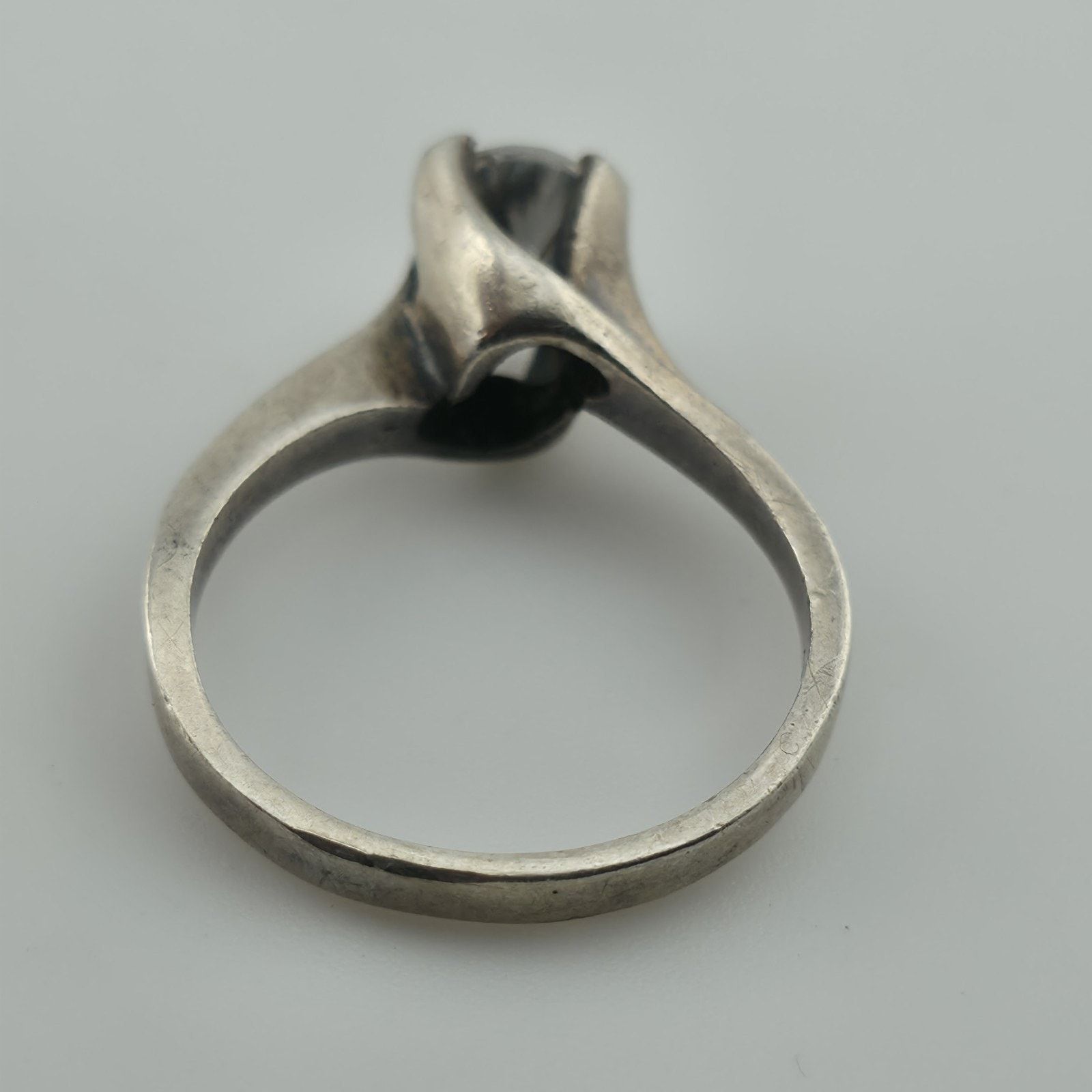 Other Sterling Silver Solitaire Ring CZ Stone Modernist 6.5 VTG Size ONE SIZE - 6 Thumbnail