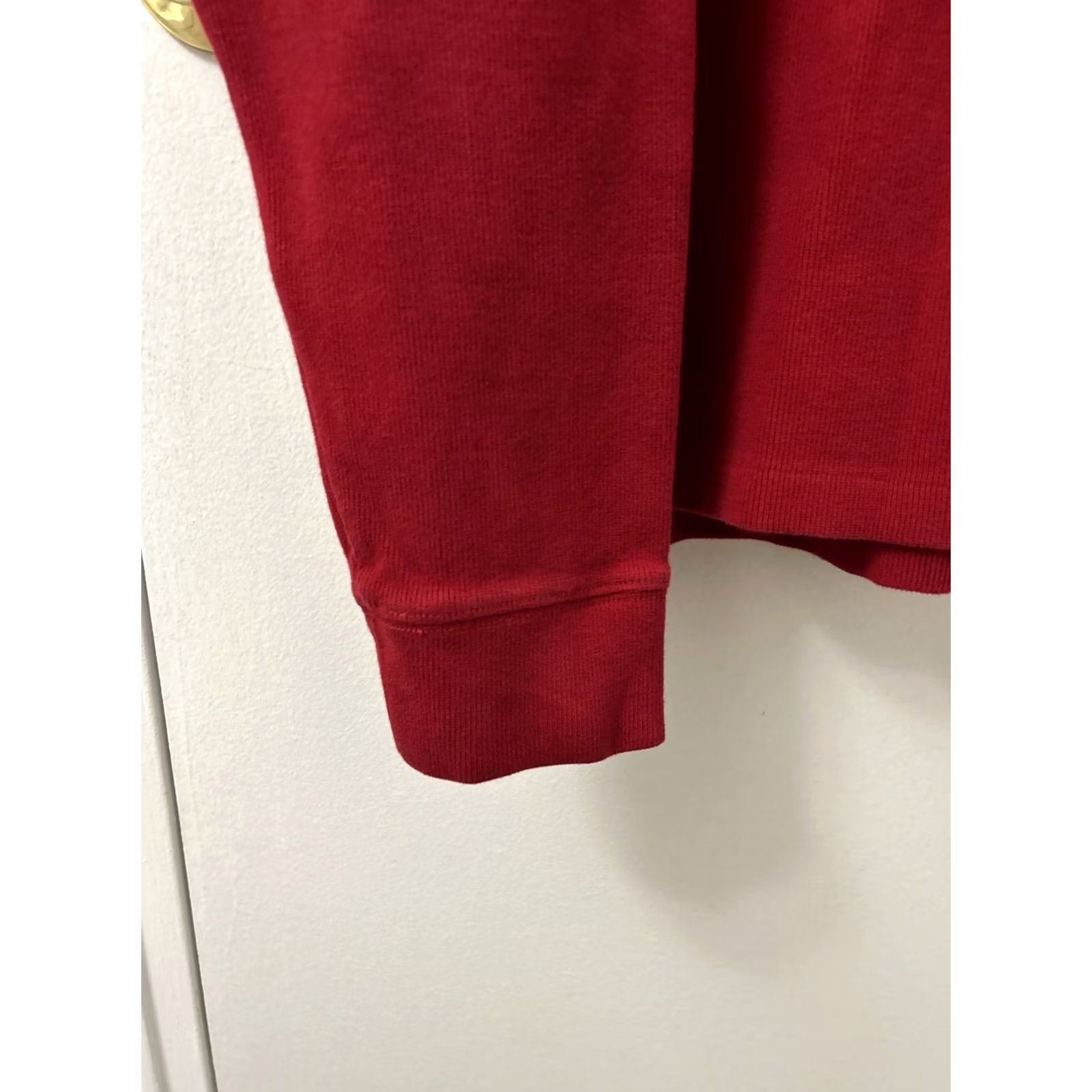 Ralph Lauren VINTAGE Polo Ralph Lauren Sweater Mens Large Red 1/4-Zip Pullover Cotton Pony Size US L / EU 52-54 / 3 - 7 Thumbnail