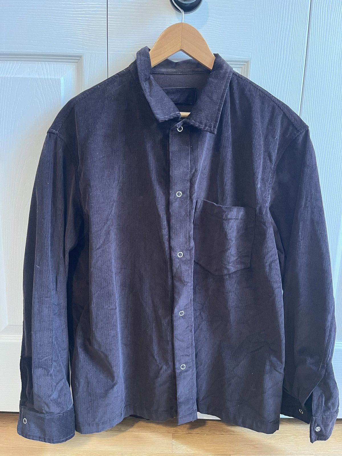 James Coward WORKSHOP SHIRT - DARK BROWN COTTON CORDUROY Size US L / EU 52-54 / 3 - 1 Thumbnail