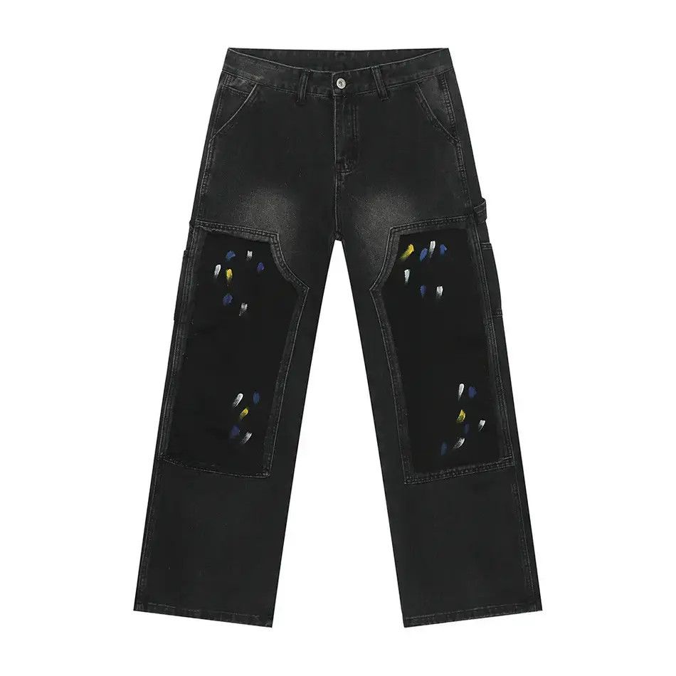Japanese Brand Retro loose graffiti patchwork jeans Size US 32 / EU 48 - 6 Thumbnail