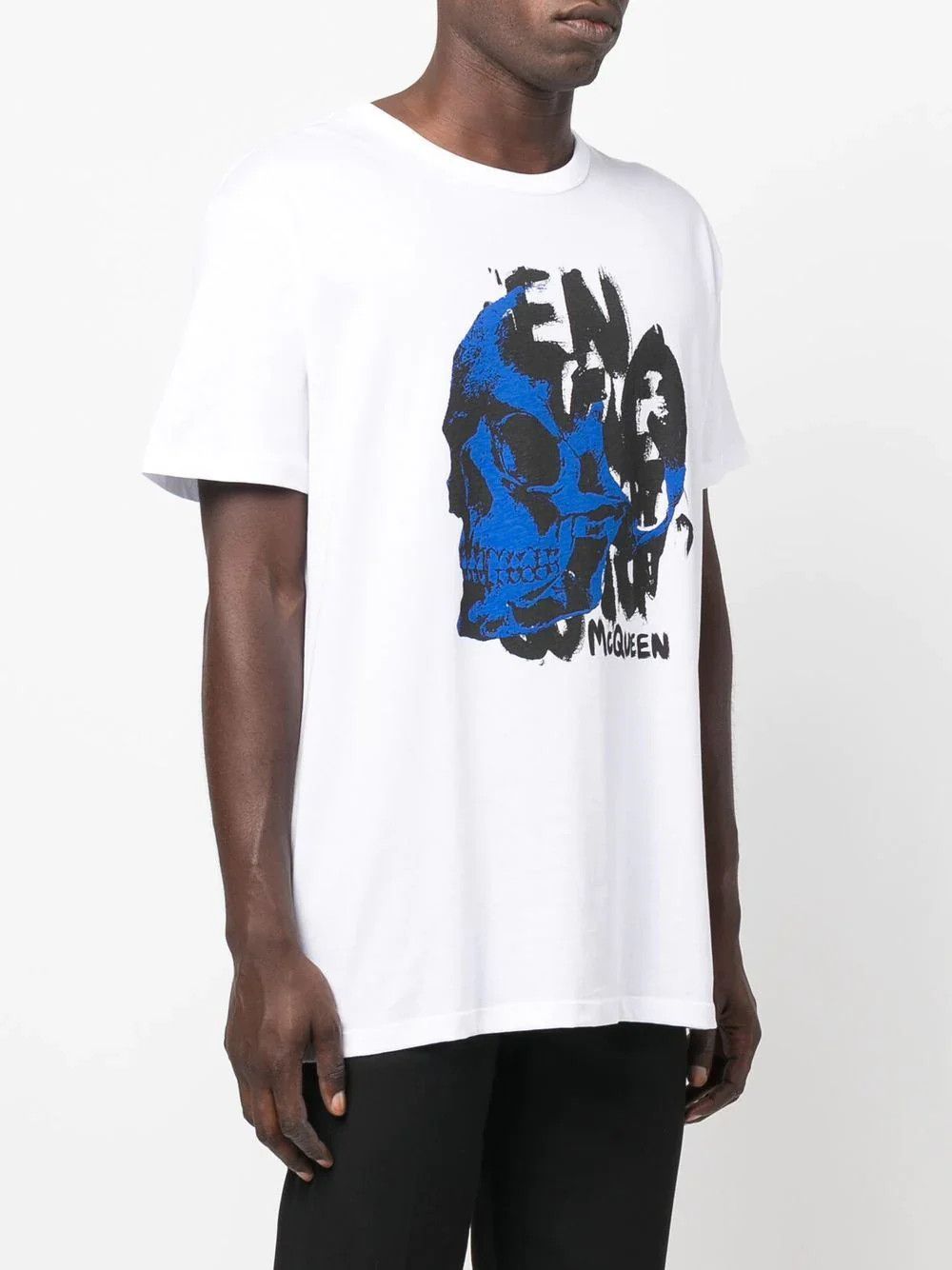 Alexander McQueen o1y1024 T-Shirt In White Size US L / EU 52-54 / 3 - 3 Thumbnail