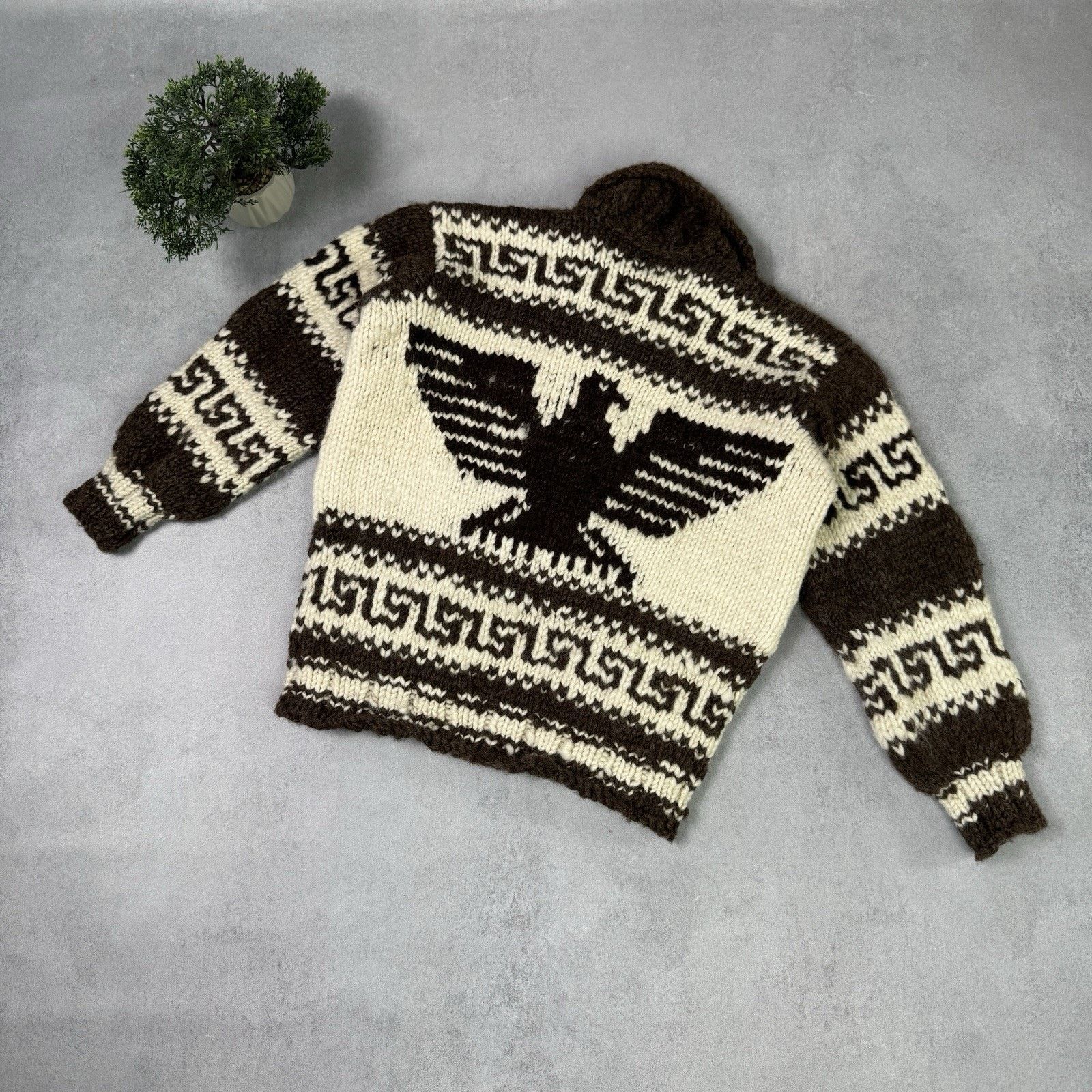 Vintage Vintage Couchan Indian Hand knit Wool Sweater Zip Eagle Size US M / EU 48-50 / 2 - 13 Thumbnail