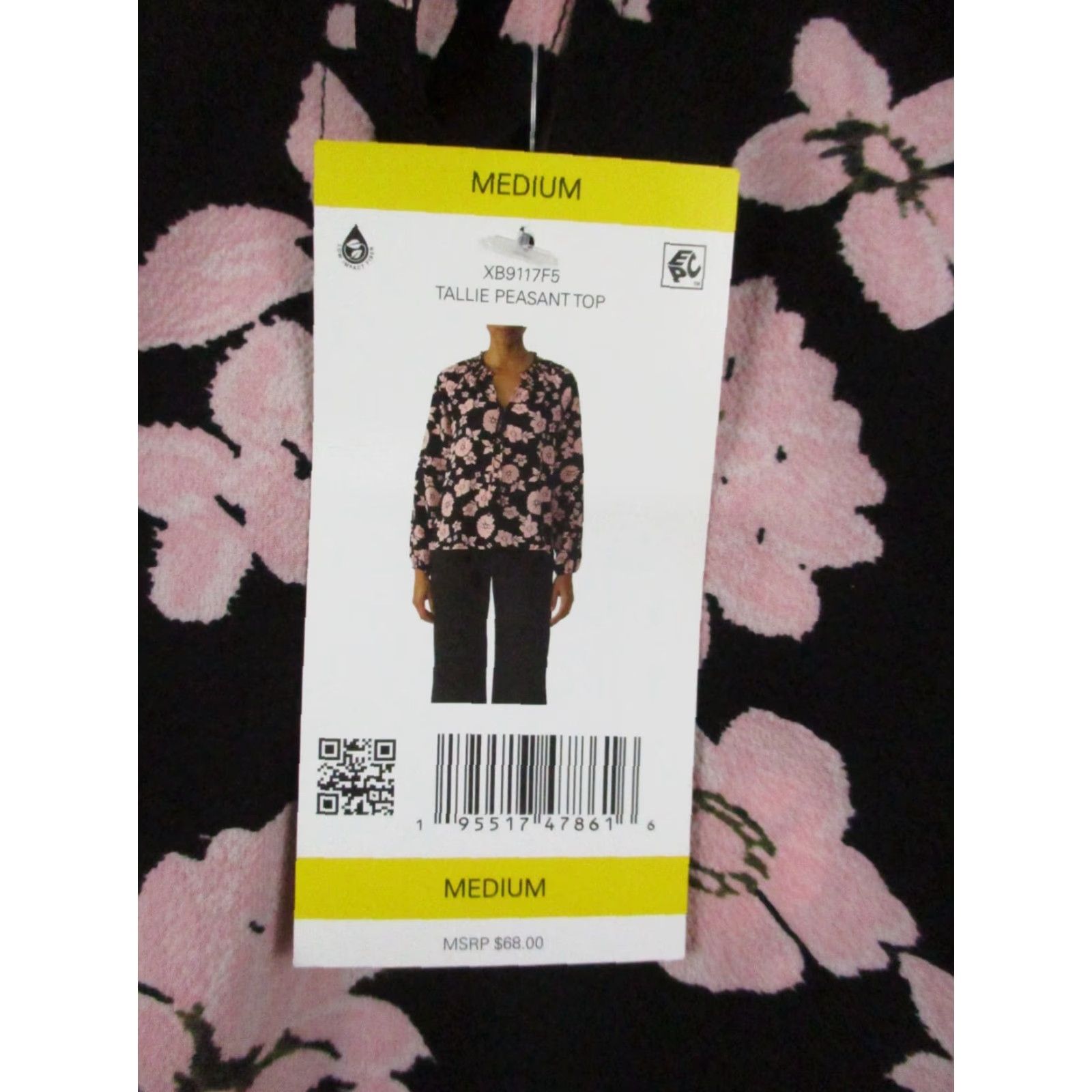 Sanctuary Social Standard by Sanctuary Long Sleeve Peasant Top Floral NWT Pink M Womens Blouse Size M / US 6-8 / IT 42-44 - 2 Thumbnail