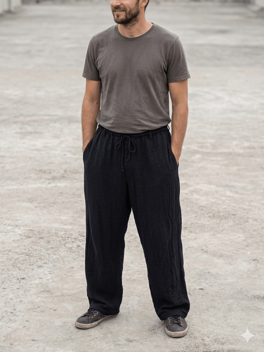 Yohji Yamamoto 🔥 Yohji Yamamoto Baggy pants Linen Drawstring 40'-46' Size Size US 38 / EU 54 - 1 Thumbnail