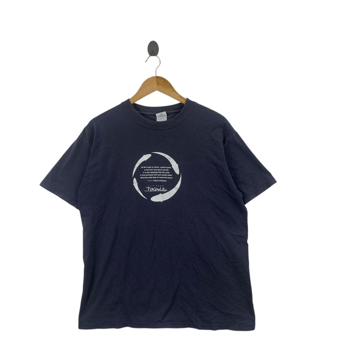 Vintage Vintage THE FLY SHOP California Fishing Angle Tee Shirt Top Size US L / EU 52-54 / 3 - 3 Thumbnail