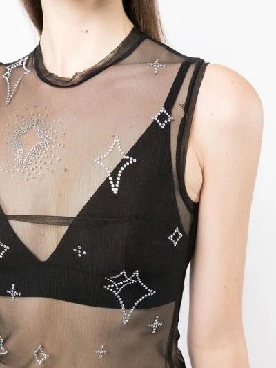 Other Saint Sintra Crystal Mesh Hot Fix Tank 42 6 Black SSENSE Size M / US 6-8 / IT 42-44 - 18 Thumbnail