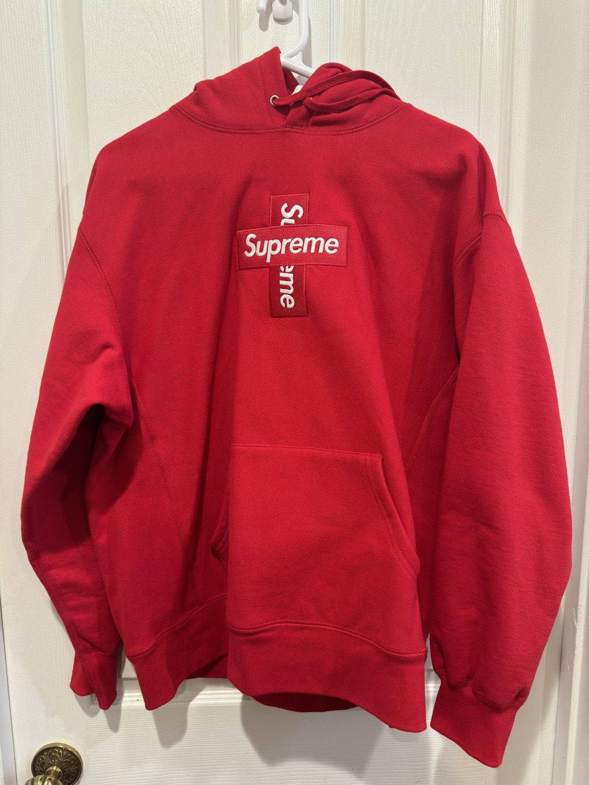 Supreme Supreme Box Logo Hoodie Red Double Cross | Grailed