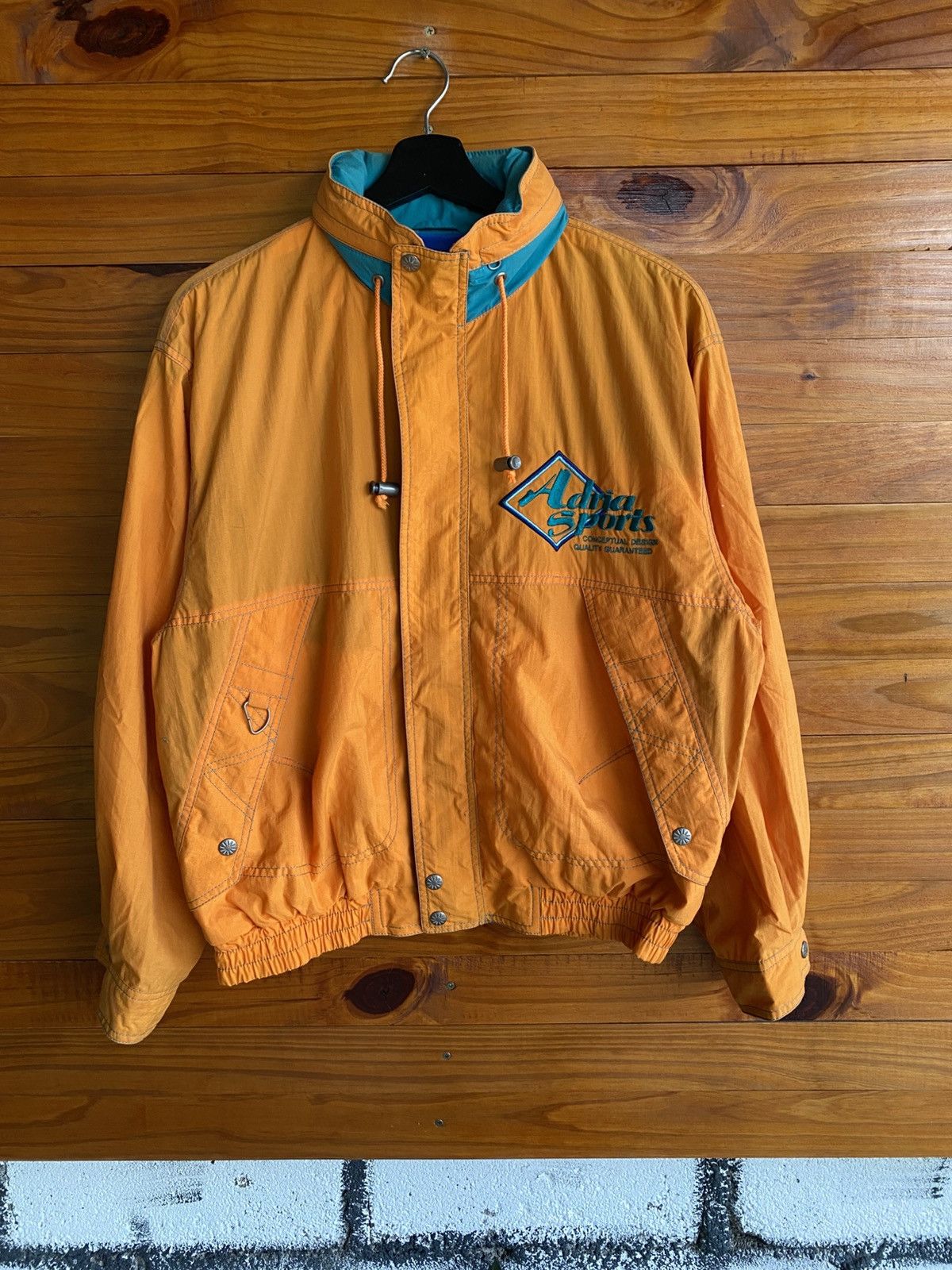 Vintage Vintage Adria Sports Nylon Jacket – Orange & Teal Line Size US M / EU 48-50 / 2 - 3 Thumbnail