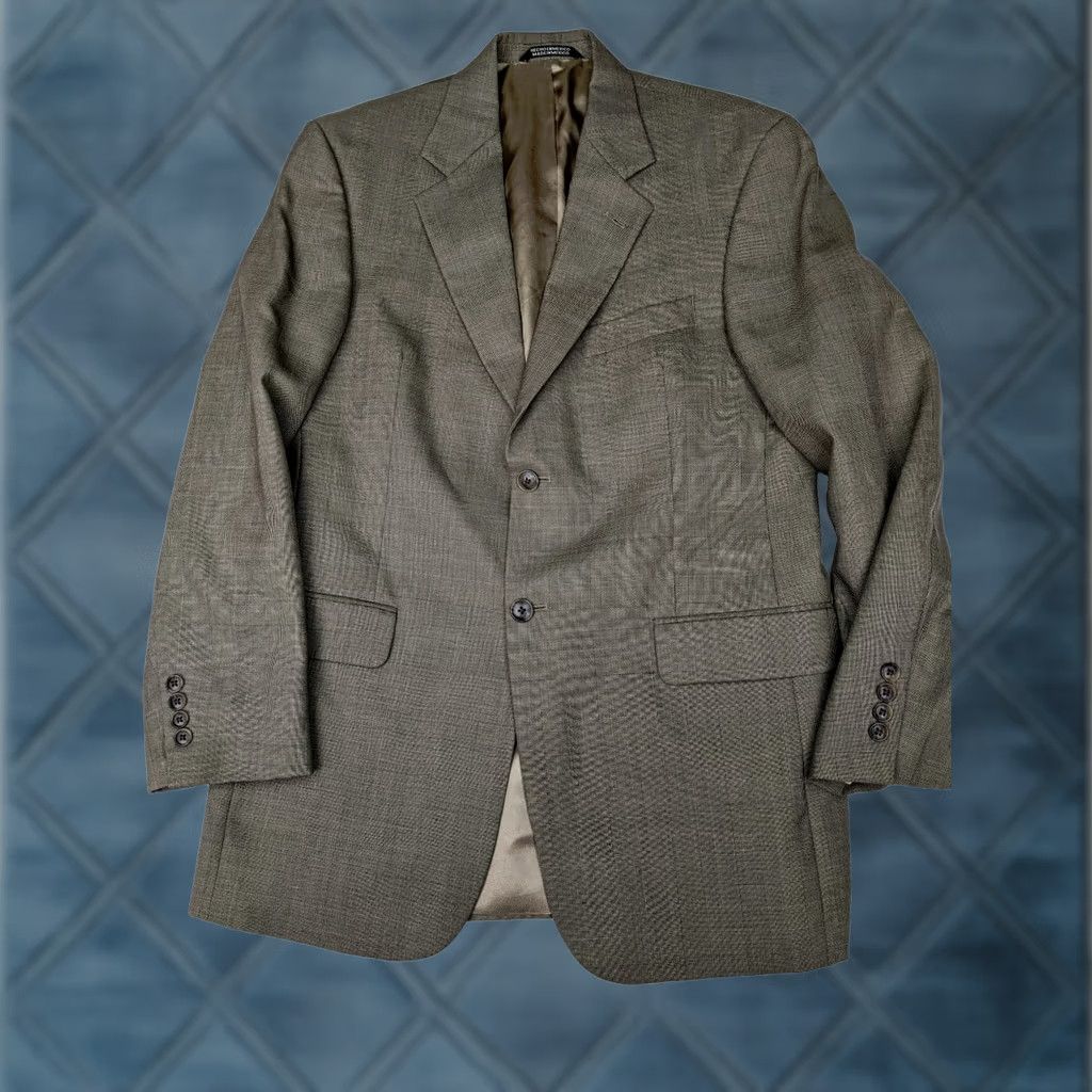 Stafford Stafford Beige Glen Check 100% Wool Blazer Jacket 2 Button Prince Wales 38R Men Blazer Size 38R - 1 Thumbnail