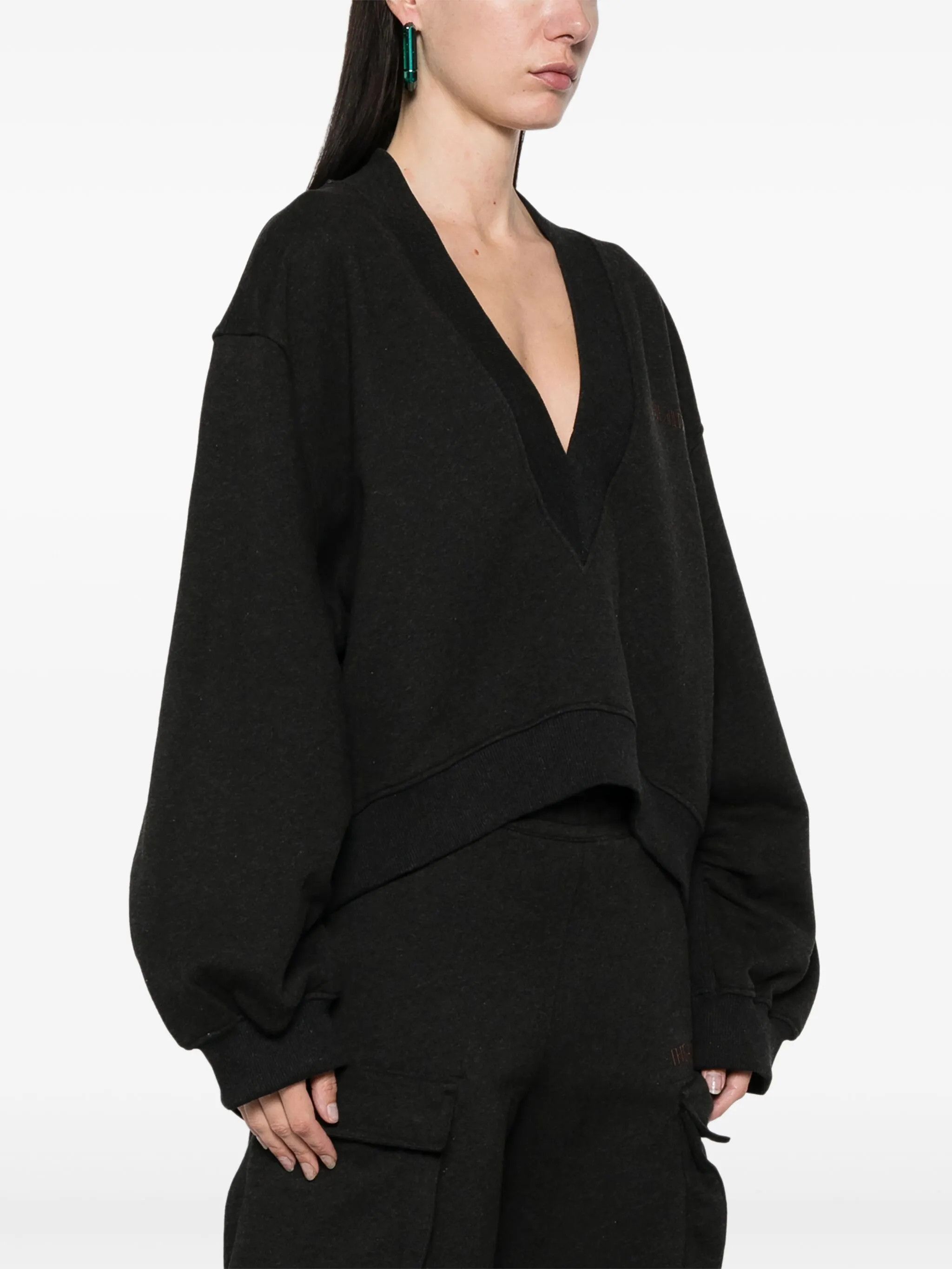 The Attico o1s22i1n0325 Oversized Sweatshirt in Black Size S / US 4 / IT 40 - 3 Thumbnail