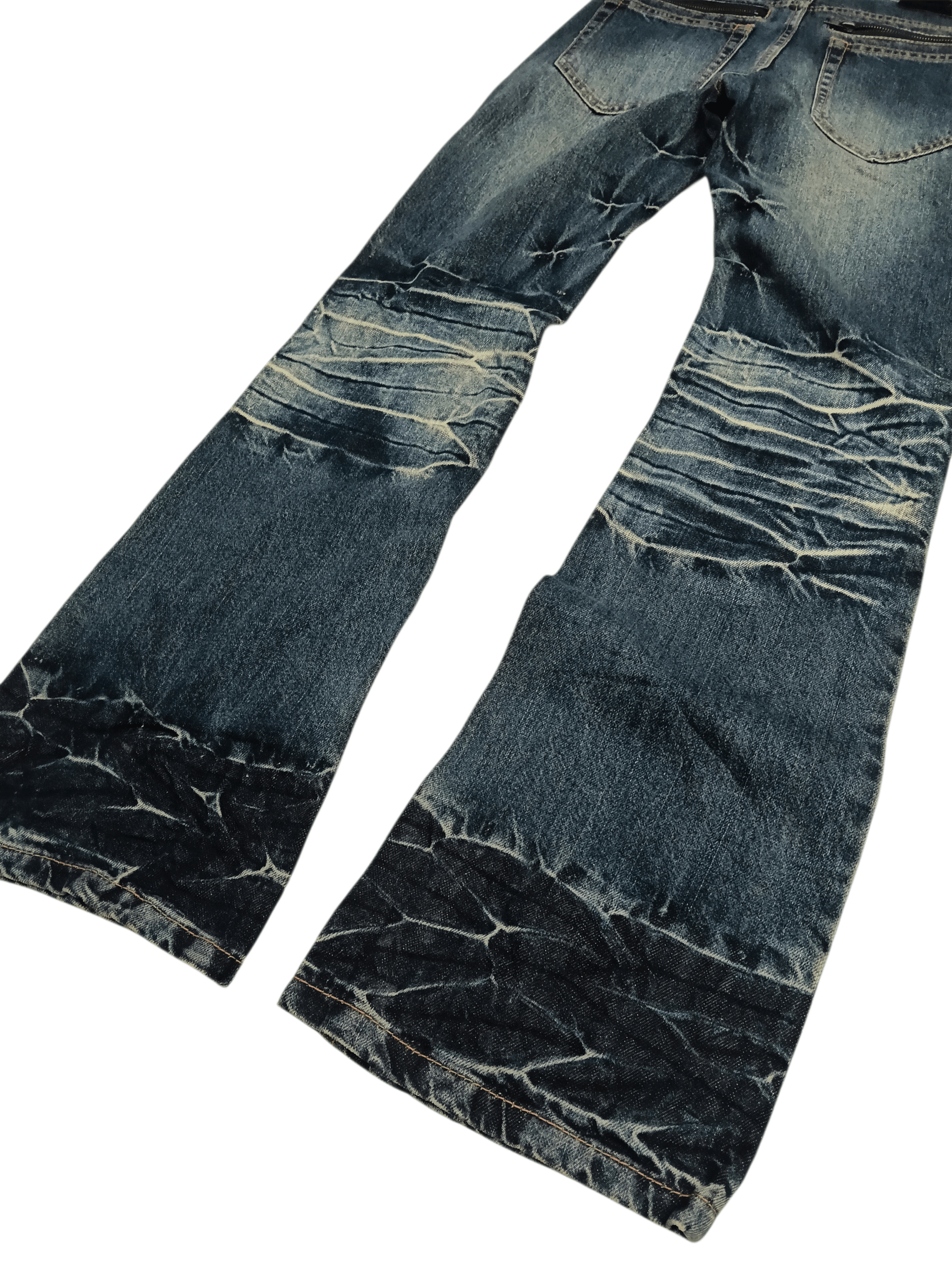 Japanese Brand 💥 Black Baccara Bootcut Clawmark Honeycomb Flared Denim 💥 Size US 32 / EU 48 - 8 Thumbnail