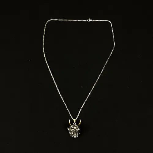 Jewelry Demon Pendant Necklace Punk Chain Size ONE SIZE - 4 Thumbnail