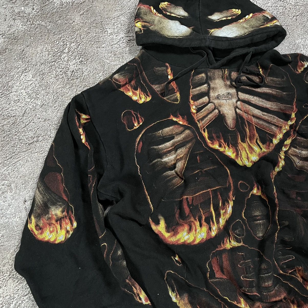 Vintage Vintage 90s Skeleton Graphic Hoodie Horror Punk Streetwear M Size US M / EU 48-50 / 2 - 4 Thumbnail