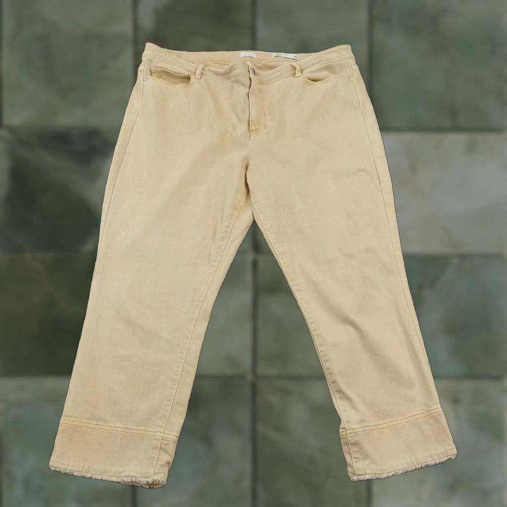 J. Jill J. Jill Women's Brown Cropped Straight Leg Stretch Jeans, Size 18 Size 38" / US 16 / IT 52 - 1 Thumbnail