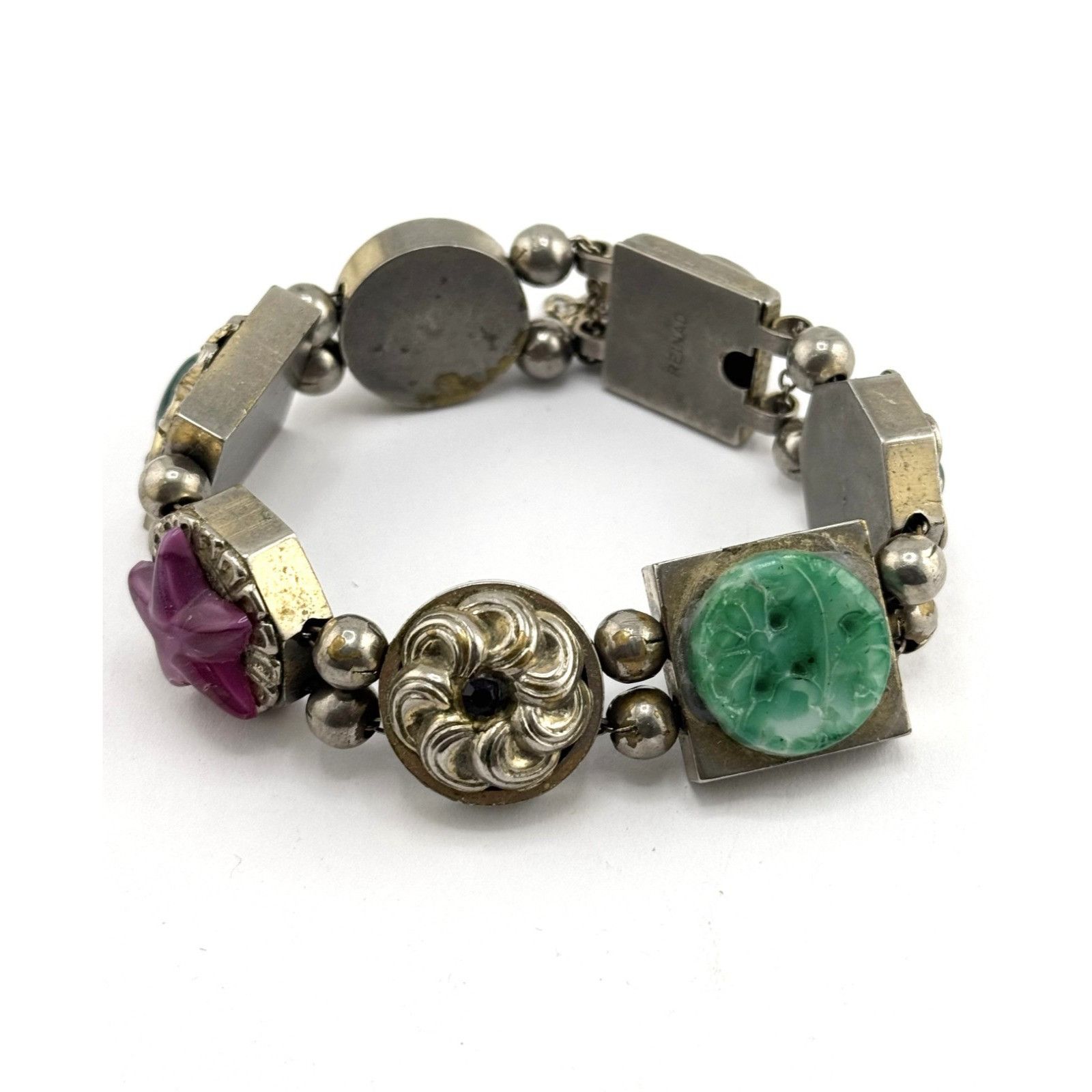 Vintage REINAD Slide Charm Bracelet Vintage Victorian Revival Size ONE SIZE - 4 Thumbnail