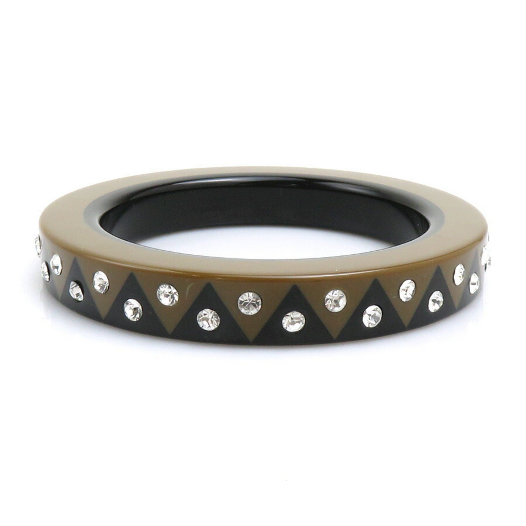 Louis Vuitton Louis Vuitton Bangle Plastic Rhinestone Black x Brown Women's r10527a Size ONE SIZE - 1 Thumbnail