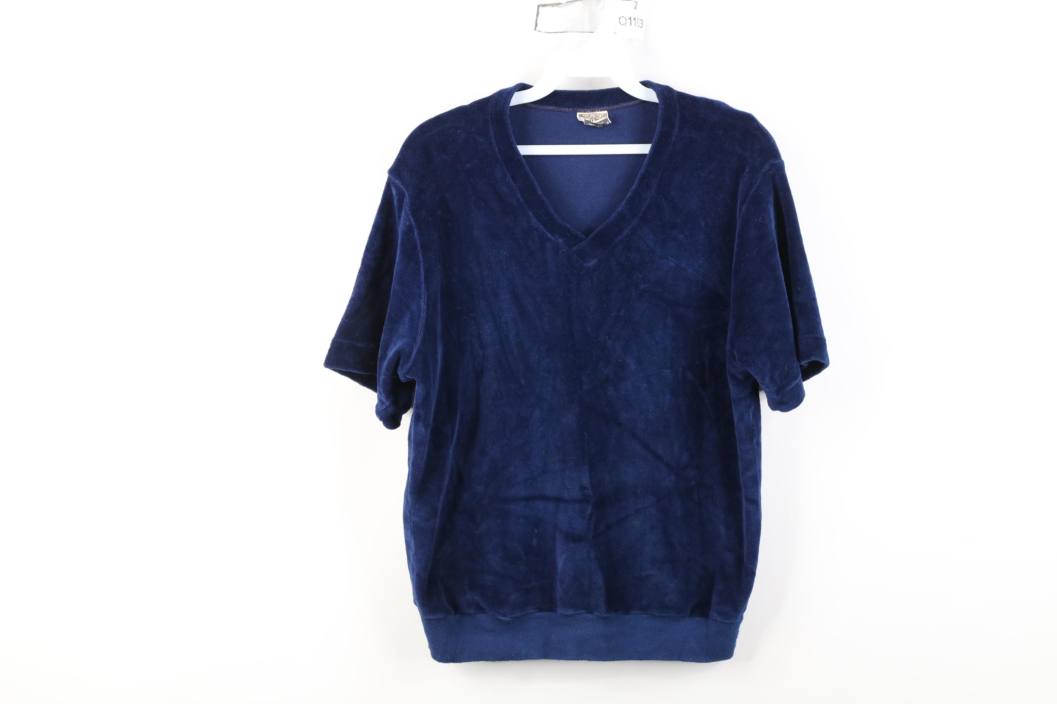 Vintage Vintage 70s Streetwear Velvet Short Sleeve Sweater USA Size US S / EU 44-46 / 1 - 1 Thumbnail