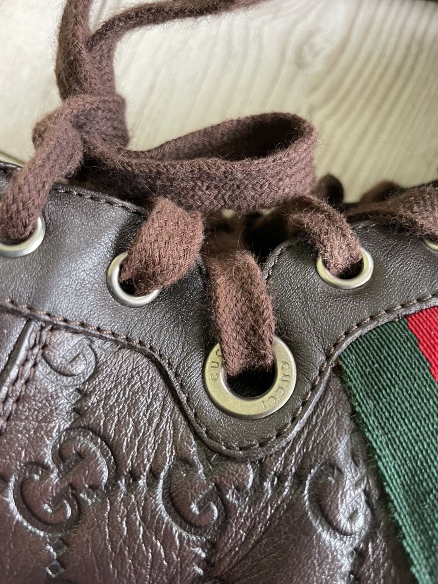 Gucci GUCCI Sneakers Hi-Top Leather Web Guccisima GG Monogram Size US 8 / EU 41 - 8 Thumbnail