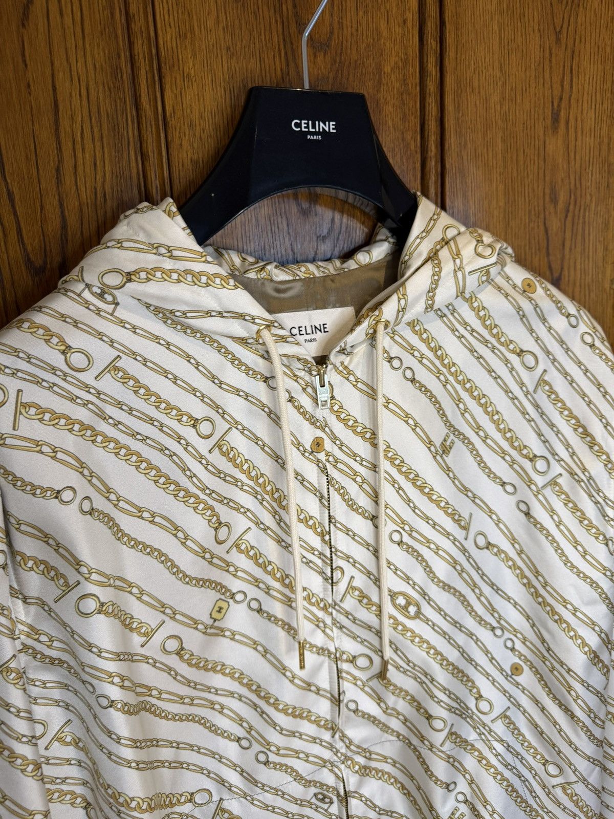 Celine SS21 Celine sample Chain light silk viscose hoodie jacket Size US M / EU 48-50 / 2 - 13 Thumbnail