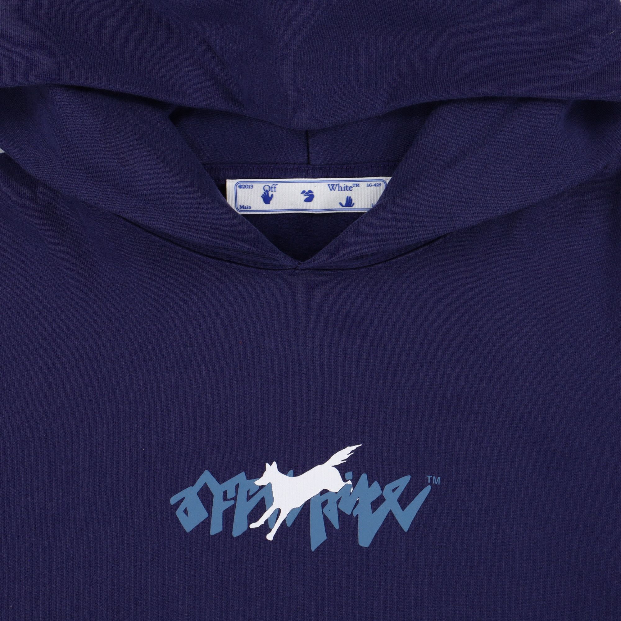 Off-White Blue Running Wolves Logo Oversized Hoodie Size US M / EU 48-50 / 2 - 6 Thumbnail